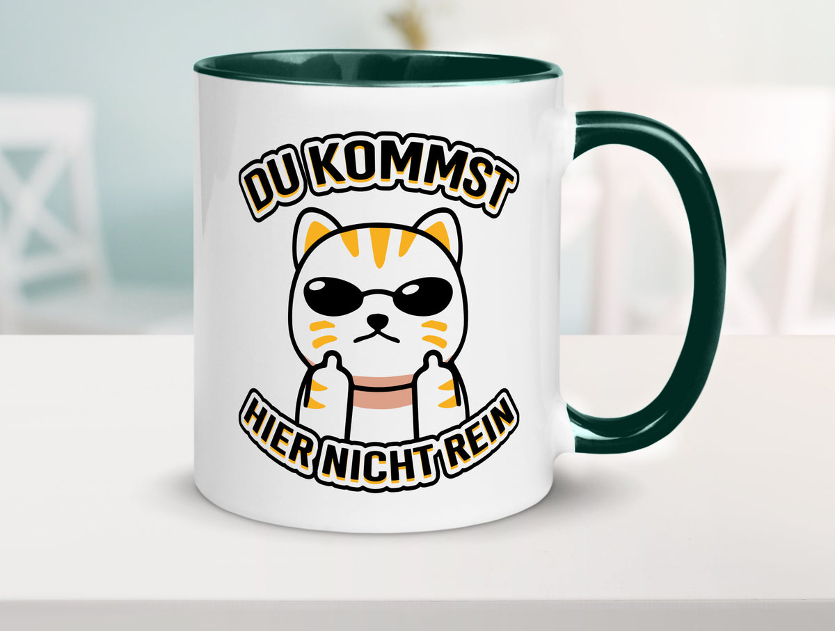 Du kommst hier nicht rein | Böse Katze Humor Tierliebhaber Geschenkidee Tasse