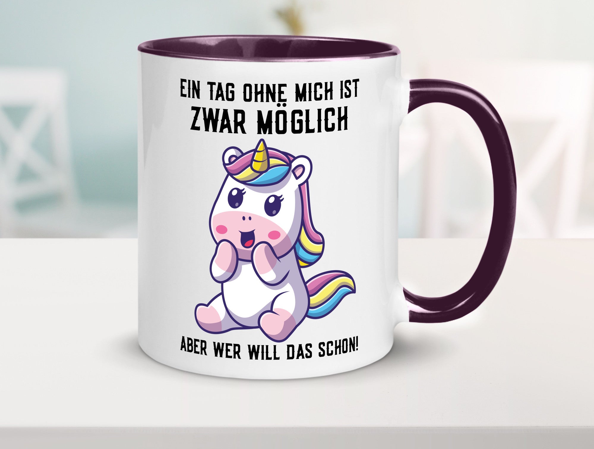 Ein Tag ohne mich ist möglich | süßes Einhorn Comic Geschenk Humor Geschenkidee