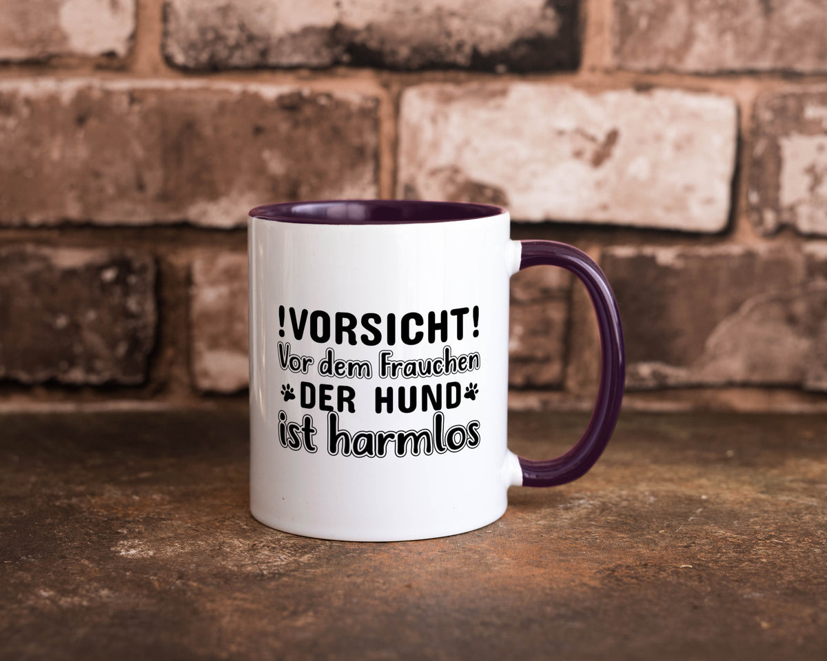 Vorsicht vor dem Frauchen | Hundebesitzerin Pfoten Geschenkidee Tierliebhaber Tasse