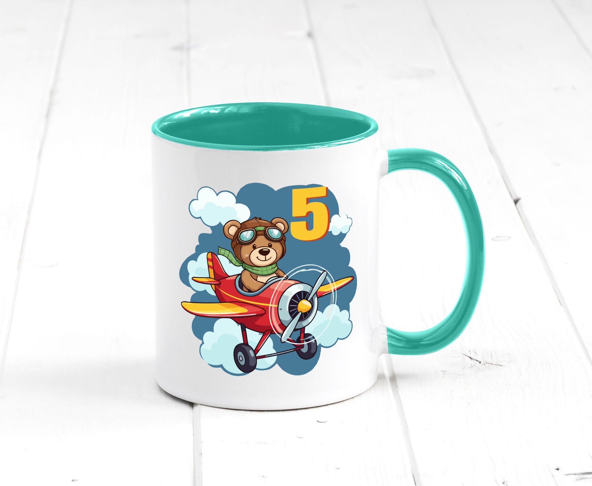 5. Geburtstag | 5 Jahre Kinder Pilot Flugzeug Geschenkidee Humor Tasse