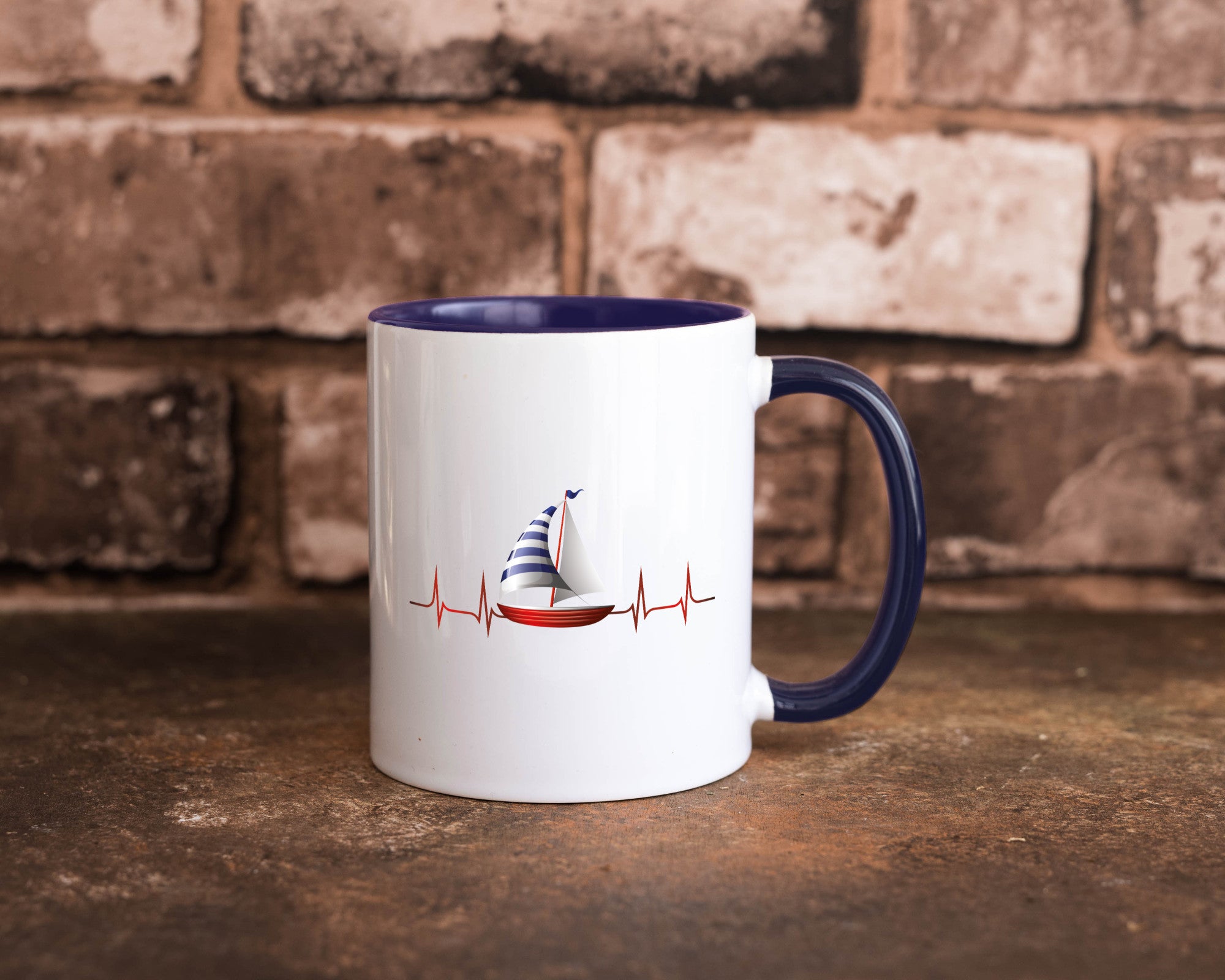 Segelboot Herzschlag | Segler segeln Boot Kapitän Geschenk Humor Geschenkidee