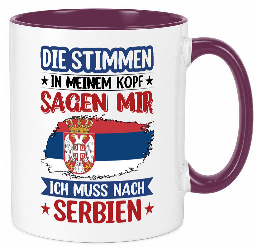 Serbien | Urlaub Stimmen in meinem Kopf Traumland v2 Geschenk Humor Tasse