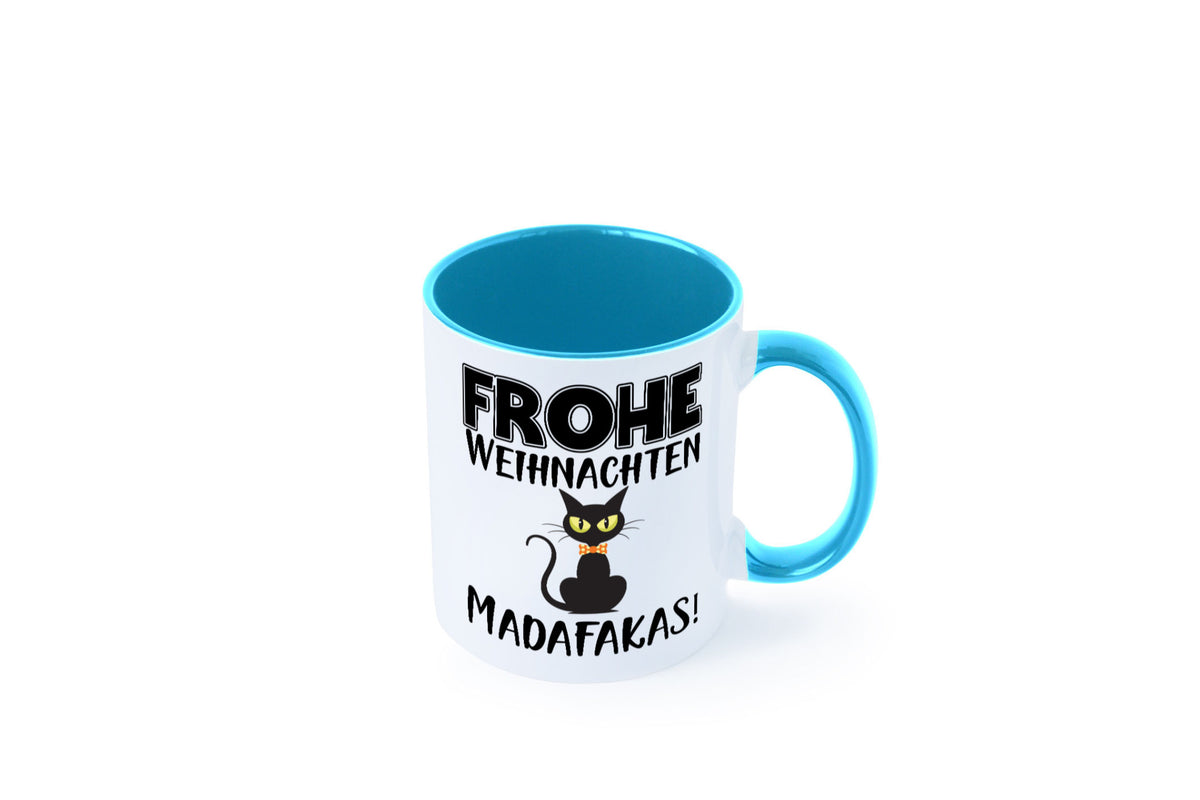 Frohe Weihnachten Madafakas! | Katze Tasse Vintage lustiger Spruch Geschenk
