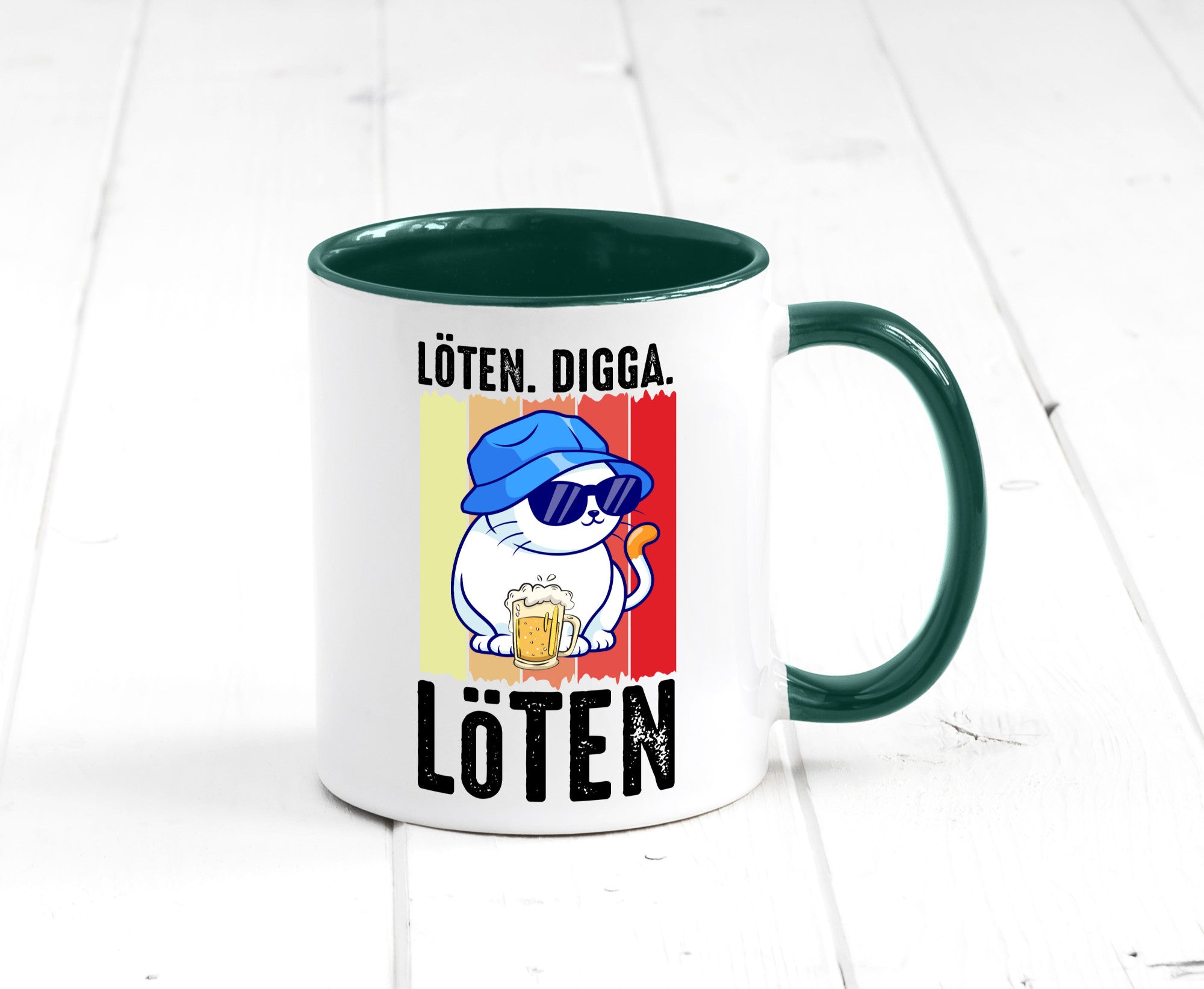 Löten Digga | Katze mit Bier Bierkatze Geschenk Tierliebhaber Humor lustiger