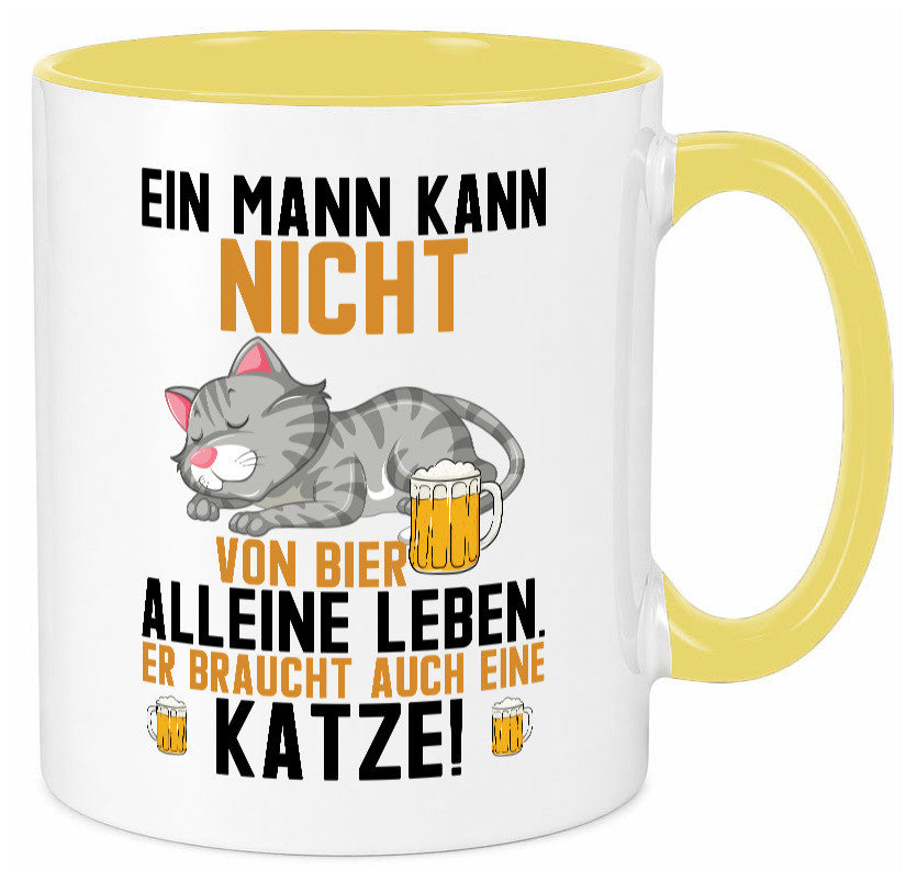 Von Bier leben | Mann braucht eine Katze Katzenliebhaber Geschenk Tierliebhaber