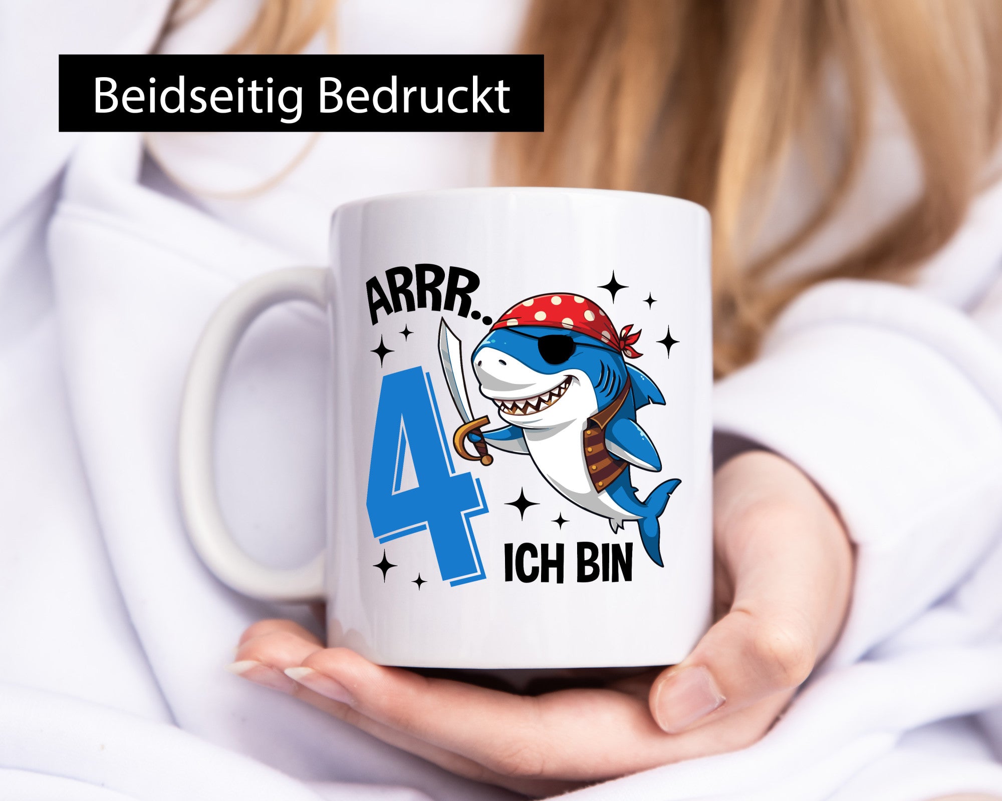 4. Geburtstag | 4 Jahre Arr Pirat Hai Piraten Humor Geschenkidee Tasse