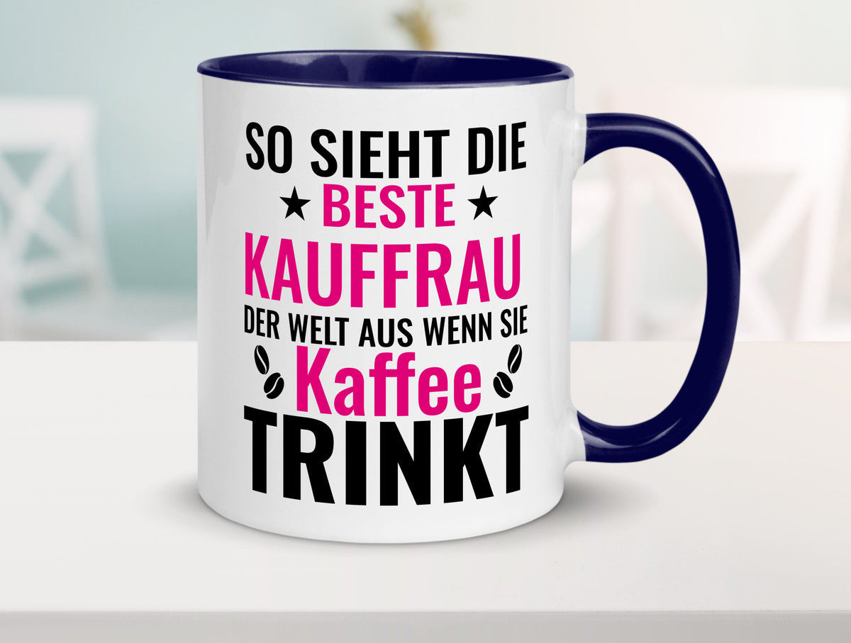 Kaffee trinkt: Kauffrau | Kauffrauen lustiger Spruch Geschenk Humor Tasse