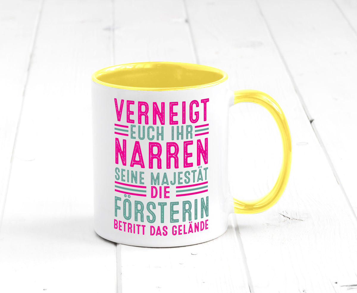 Verneigt euch: Försterin | Forst Arbeit v2 Geschenkidee Kollegen Büro Humor Tasse