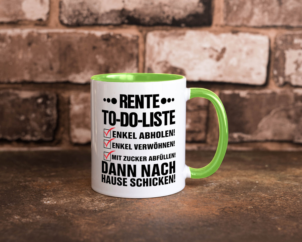 Rente To-Do-Liste | Rentner Tasse Enkel verwöhnen Geschenk Ruhestand Jubiläum