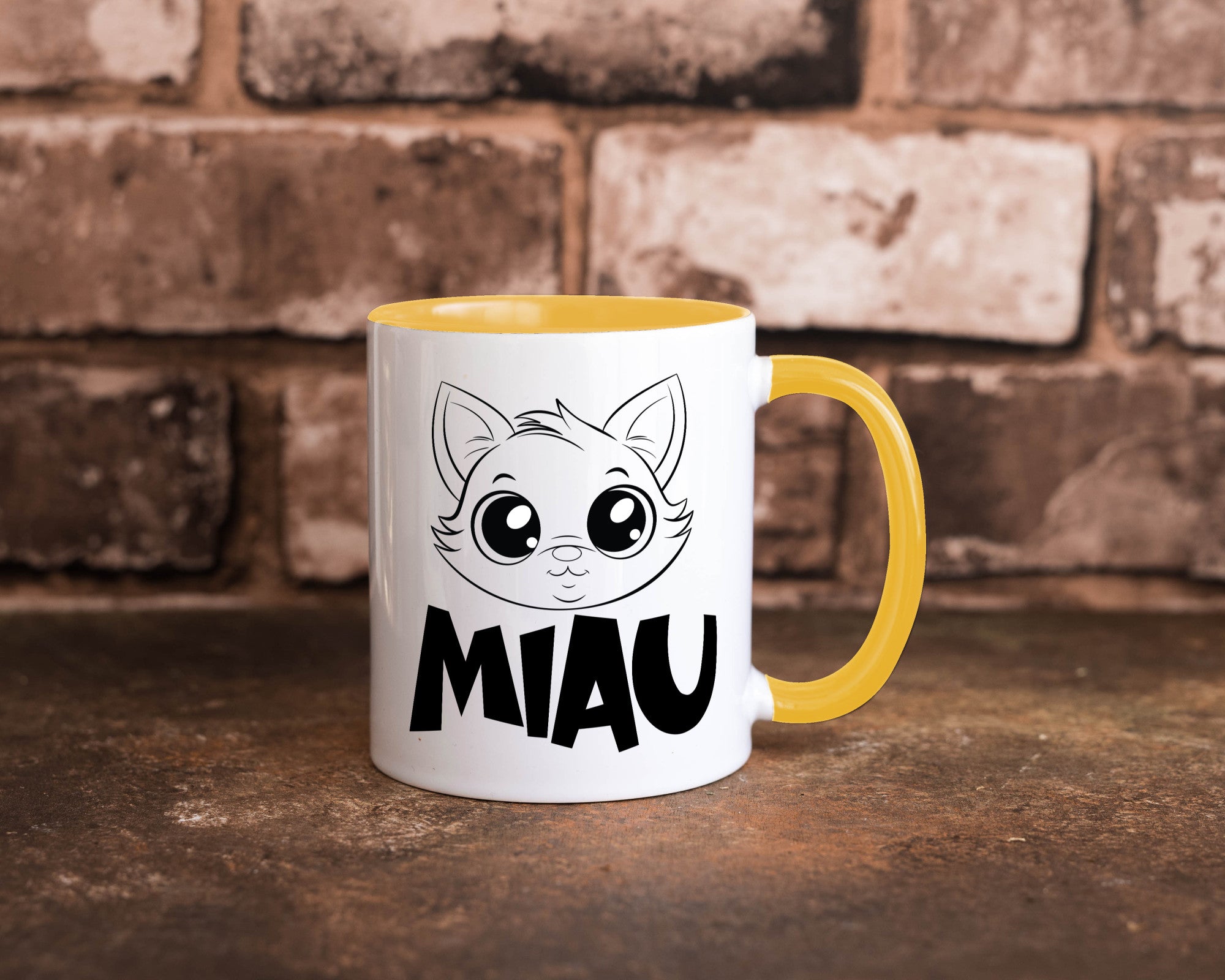 Miau | Katze Geschenkidee Tierliebhaber Humor Tasse