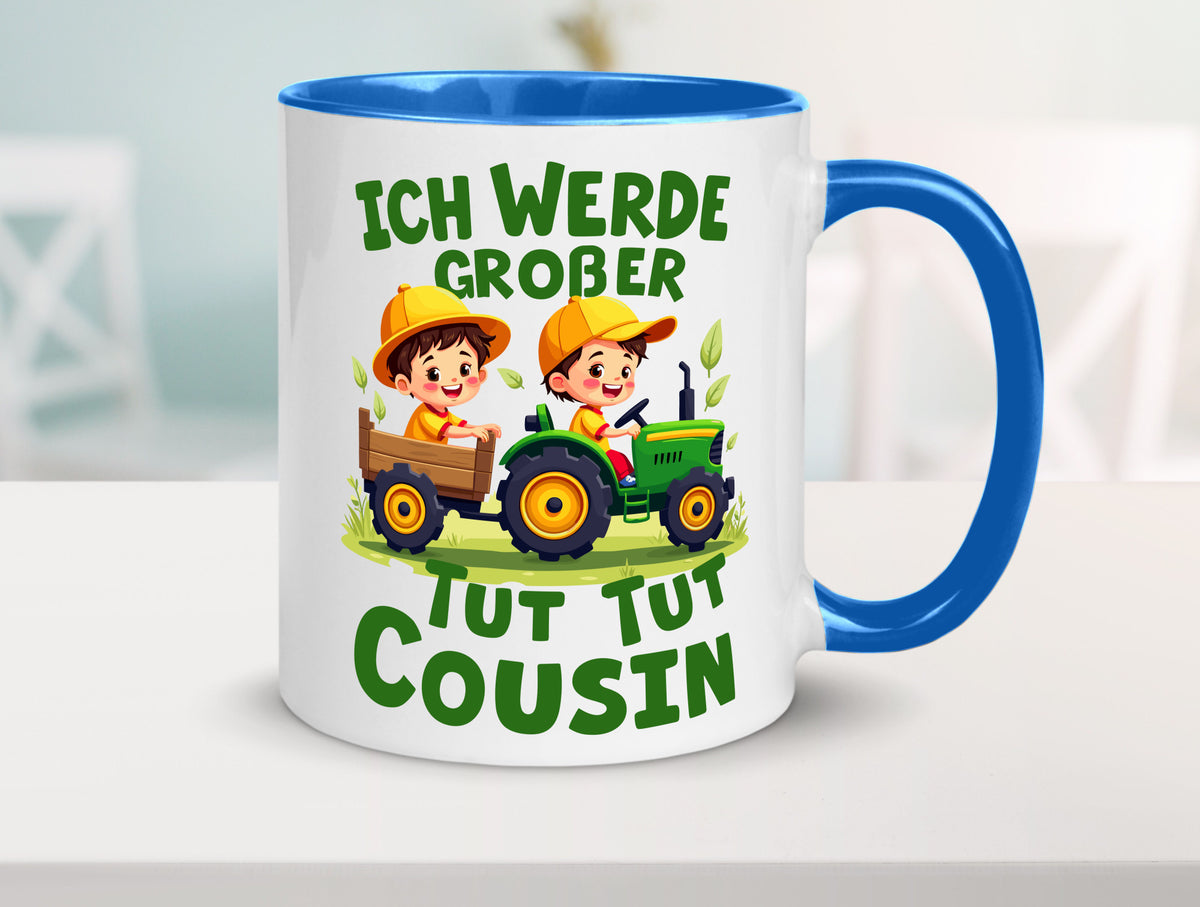 Ich werde Großer Cousin | Familie Bauer lustiger Spruch Geschenk Geschenkidee Tasse