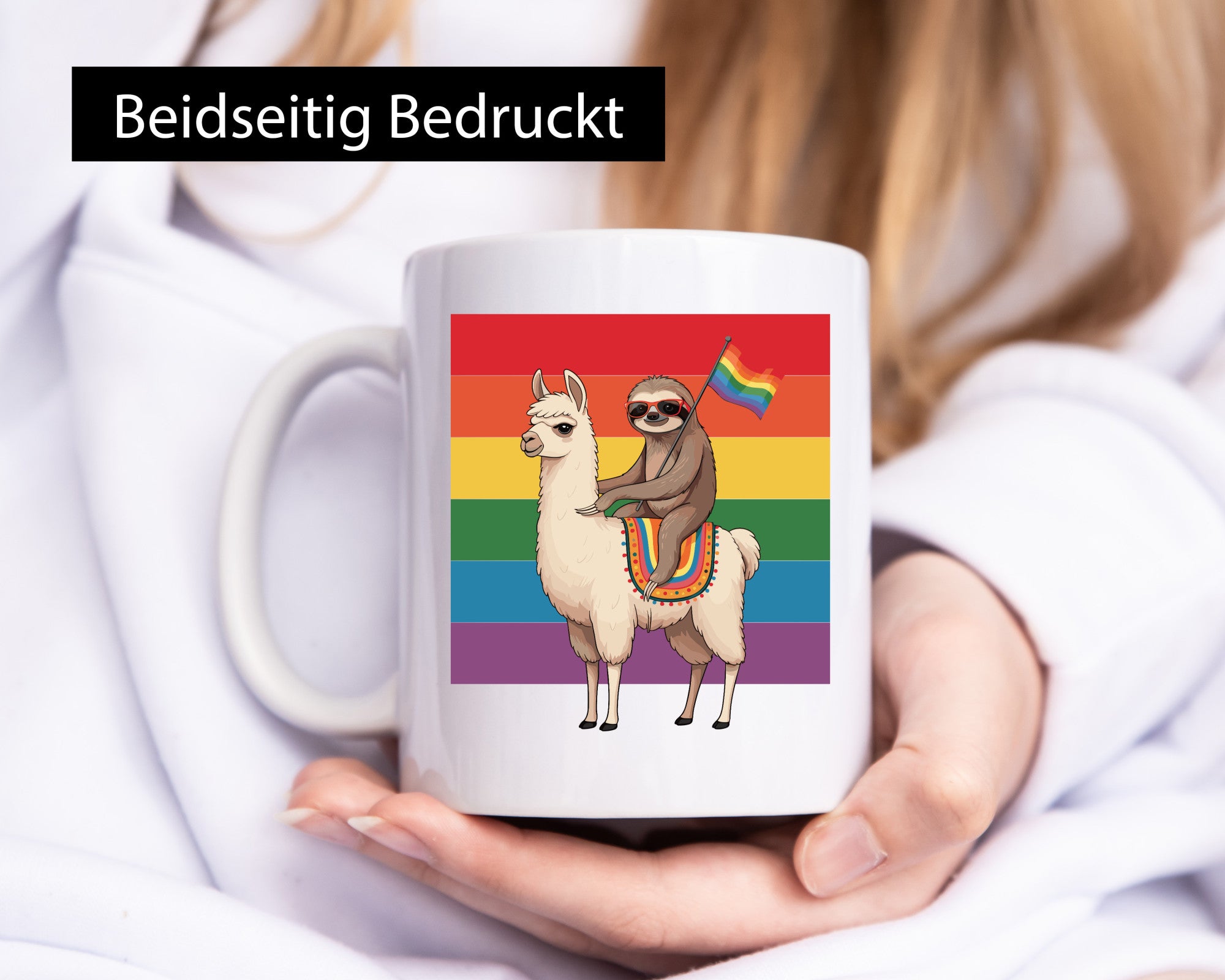 Lama | Faultier Regenbogen Sunset LGBT lustiger Spruch Geschenk Tierliebhaber