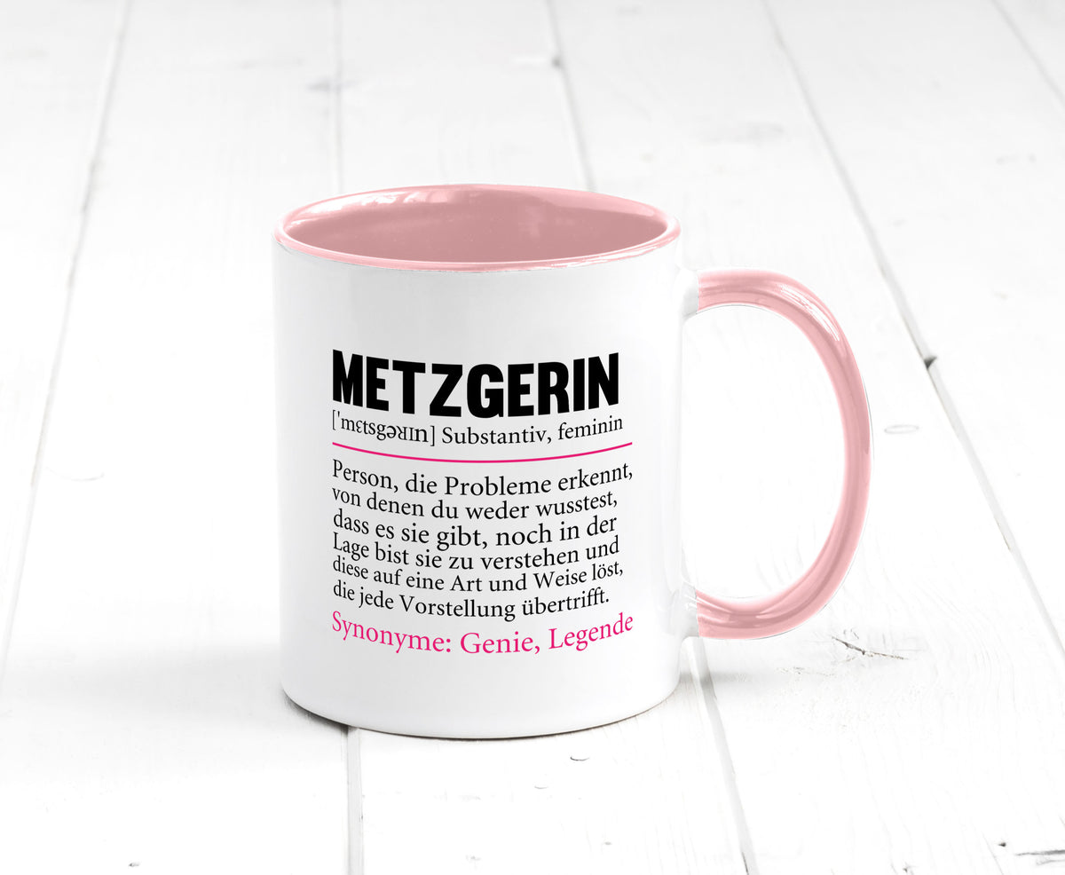 Metzgerin | lustig Fleischerin Humor v2 lustiger Spruch Geschenk Geschenkidee Tasse