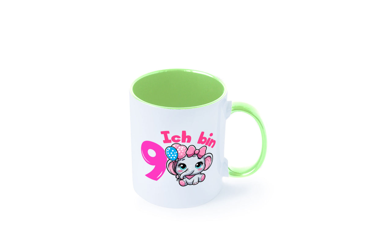 9. Geburtstag | 9 Jahre Elefant Mädchen Geschenk Geschenkidee lustiger Spruch Tasse