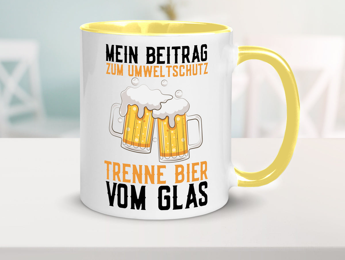 Beitrag zum Umweltschutz | Biertrinker Party Pils lustiger Spruch Geschenk Tasse