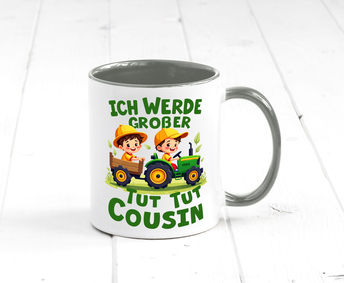 Ich werde Großer Cousin | Familie Bauer lustiger Spruch Geschenk Geschenkidee Tasse