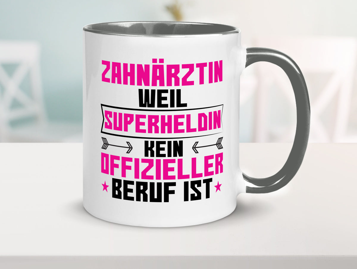 Superheldin Zahnärztin | Zahnmedizin Beruf Geschenkidee Arbeit Kollegen Büro Tasse