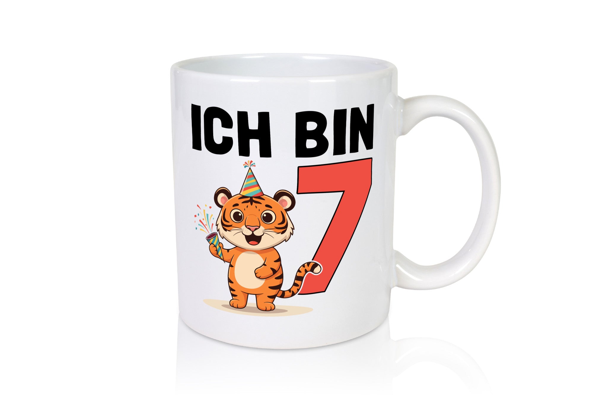7. Geburtstag | 7 Jahre Tiger Geschenk Geschenkidee lustiger Spruch Tasse