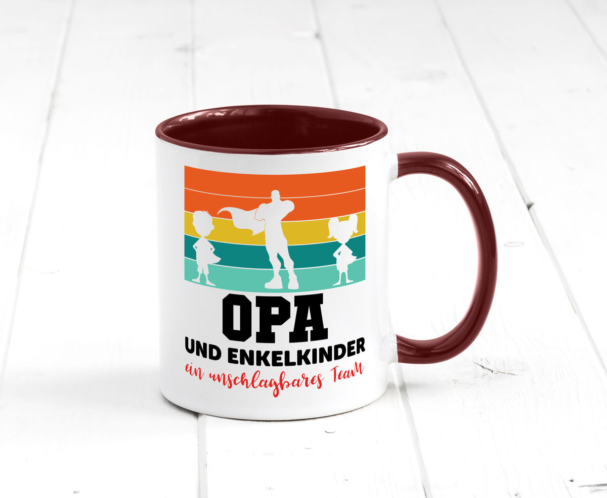 Opa und Enkelkinder ein unschlagbares Team Geschenkidee Familie Humor Tasse
