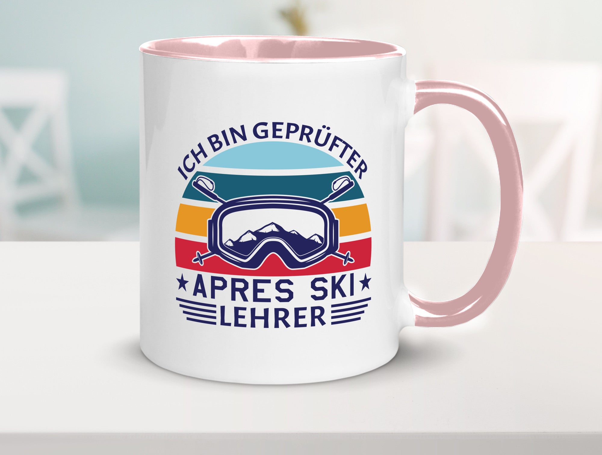 Geprüfter Apres Ski Lehrer | Ski-Brille Berge Ski-Stöck lustig Humor