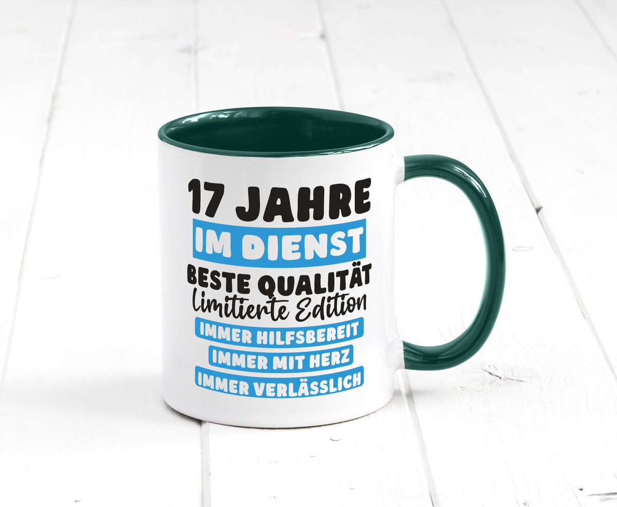 17 Jahre im Dienst | Jubiläum Arbeit v6 Humor Kollegen Büro Geschenkidee Tasse