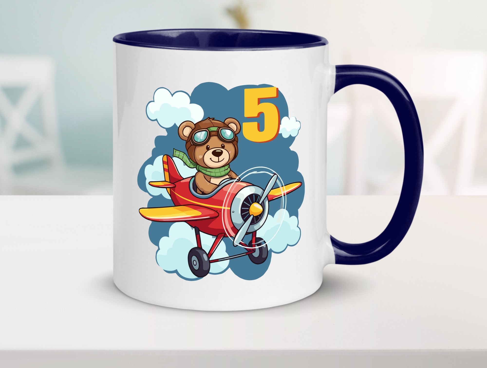 5. Geburtstag | 5 Jahre Kinder Pilot Flugzeug Geschenkidee Humor Tasse