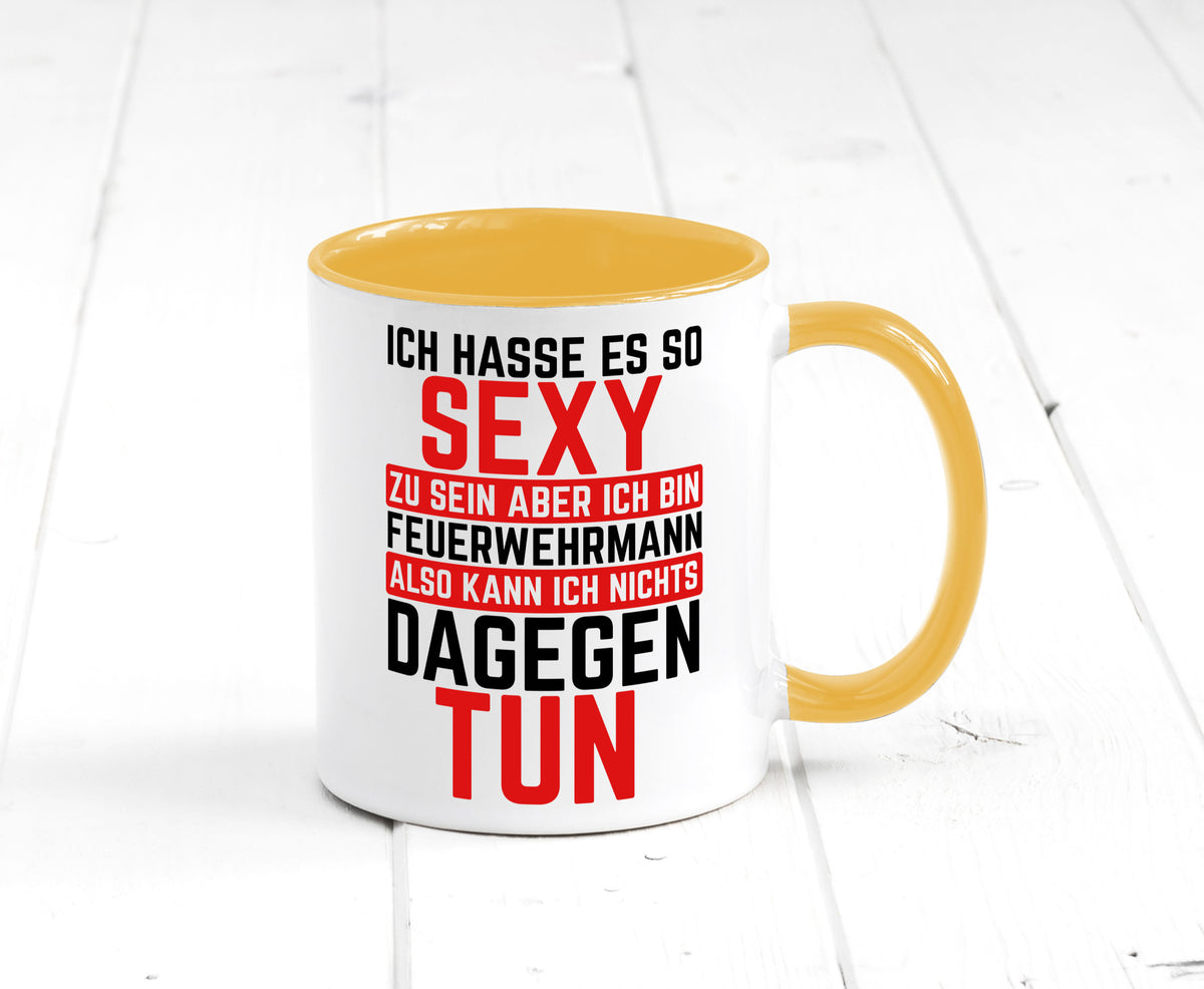 Sexy Feuerwehrmann | Helden Flammen Brandeinsatz lustig Humor Geschenkidee Tasse