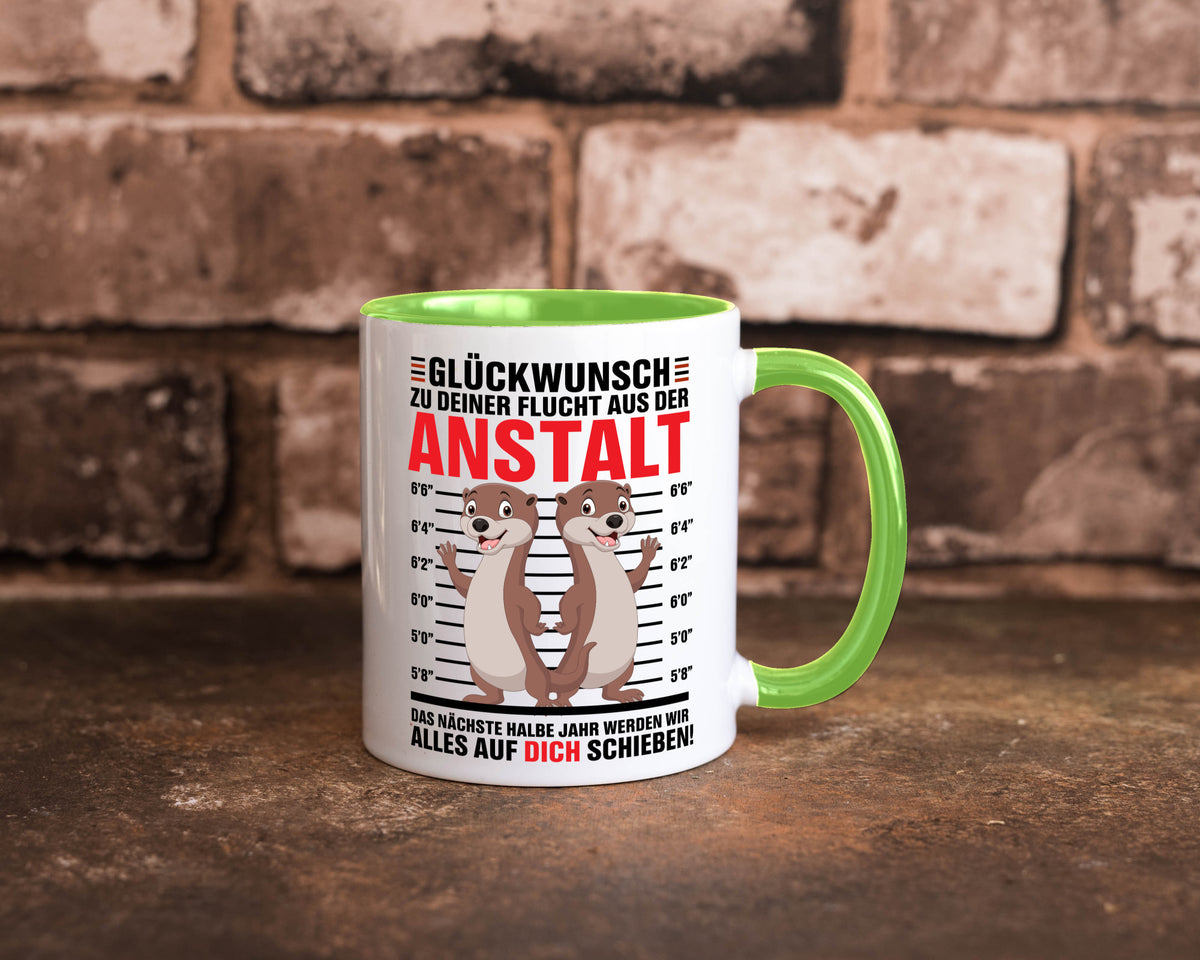 Glückwunch zur Flucht | Jobwechsel Arbeitskollegen Geschenk Arbeit Kollegen Tasse