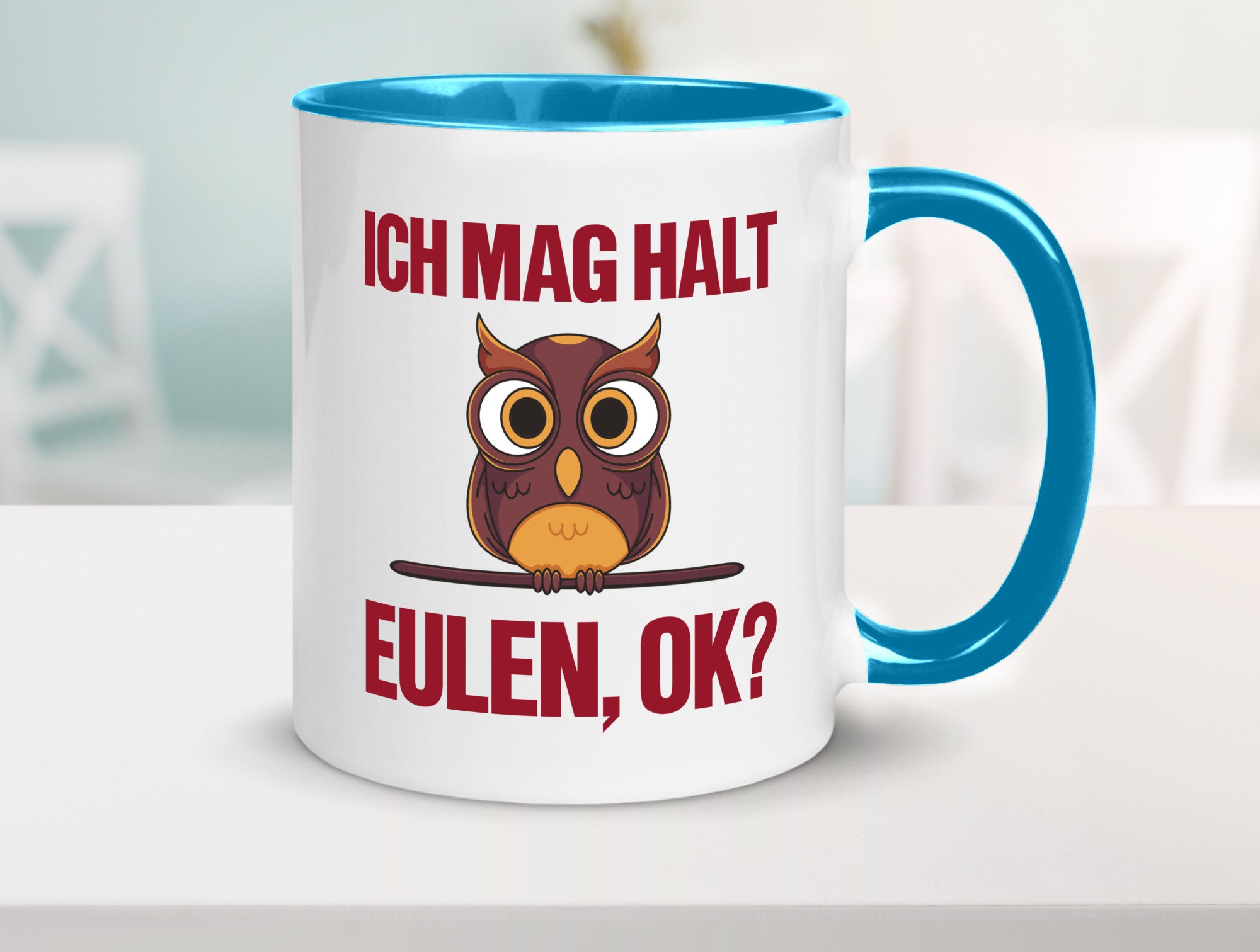 Ich mag Eulen | Spruch süße Eule Motiv lustiger Geschenk Humor Geschenkidee