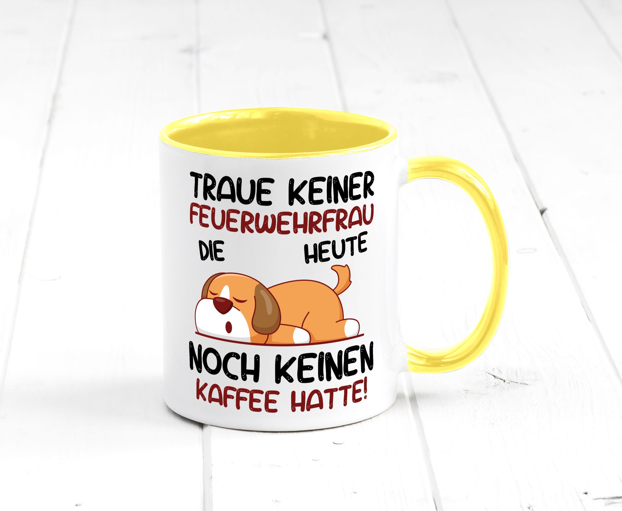 Traue keiner Feuerwehrfrau | Feuerwehr lustig Humor Geschenkidee Geschenk Tasse