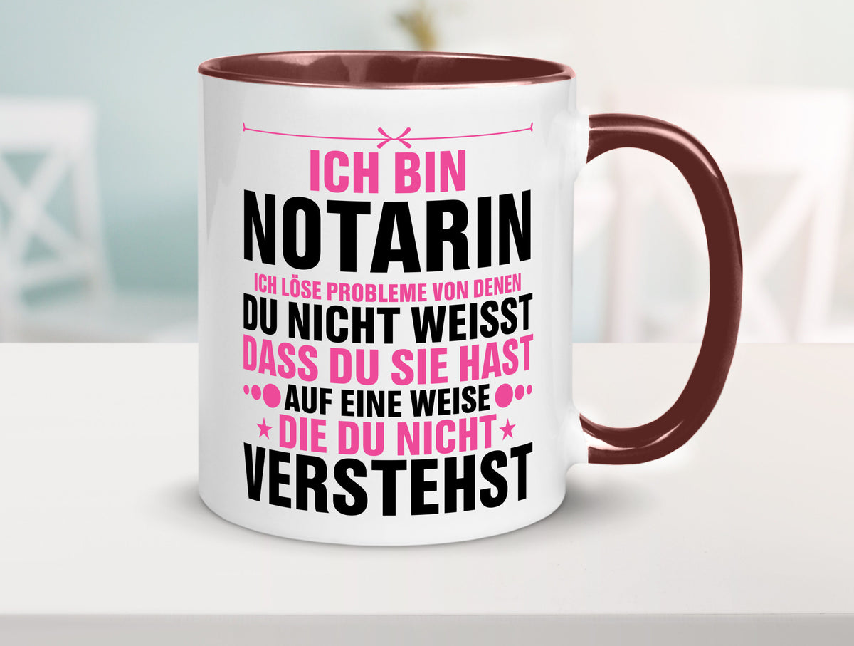 Löse Probleme: Notarin | Juristin v2 lustiger Spruch Geschenk Humor Tasse