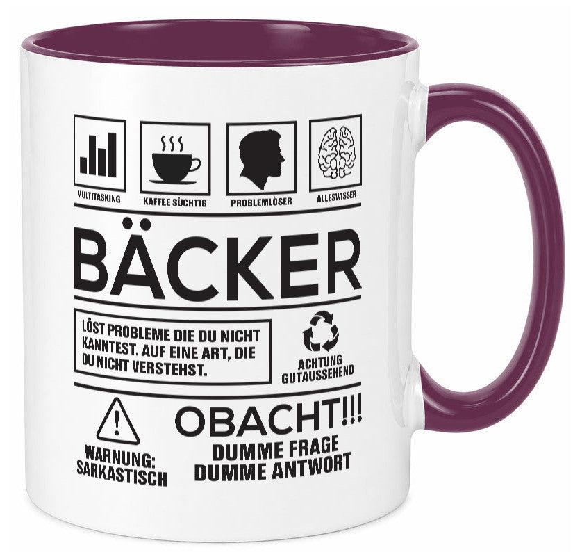 Achtung Probleme Bäcker | Bäckerei Backen Konditor Geschenk Humor Geschenkidee