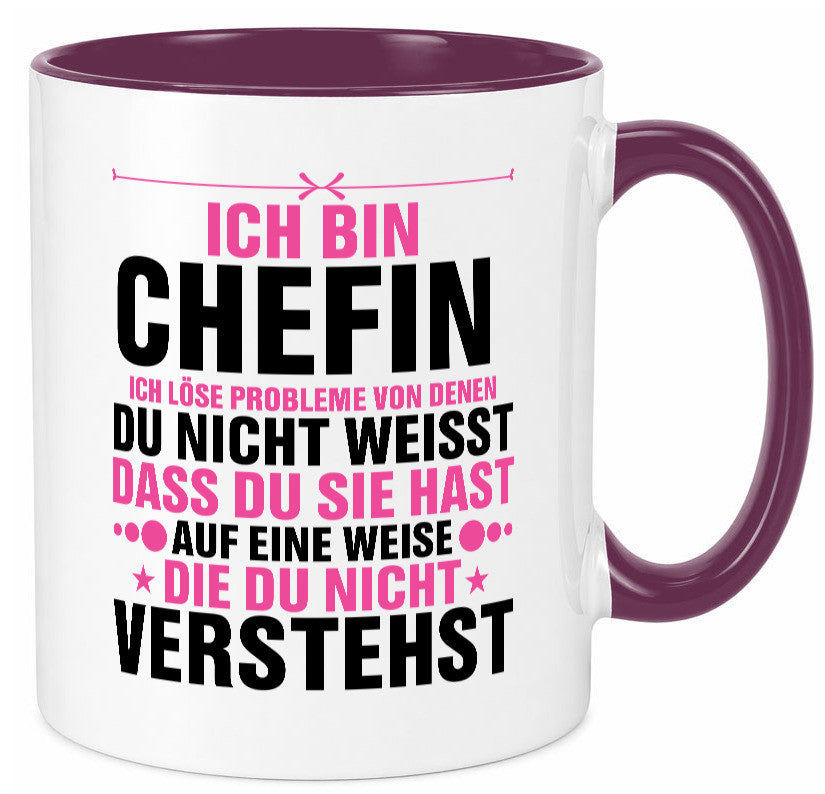 Löse Probleme: Chefin | Führungskraft Vorgesetzte lustiger Spruch Geschenk Tasse
