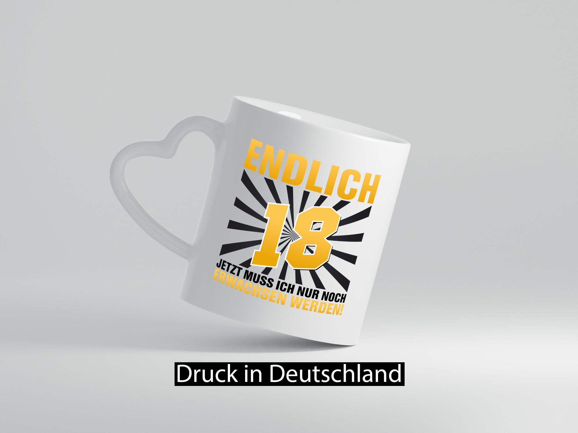 Endlich 18 Geschenkidee Humor Tasse
