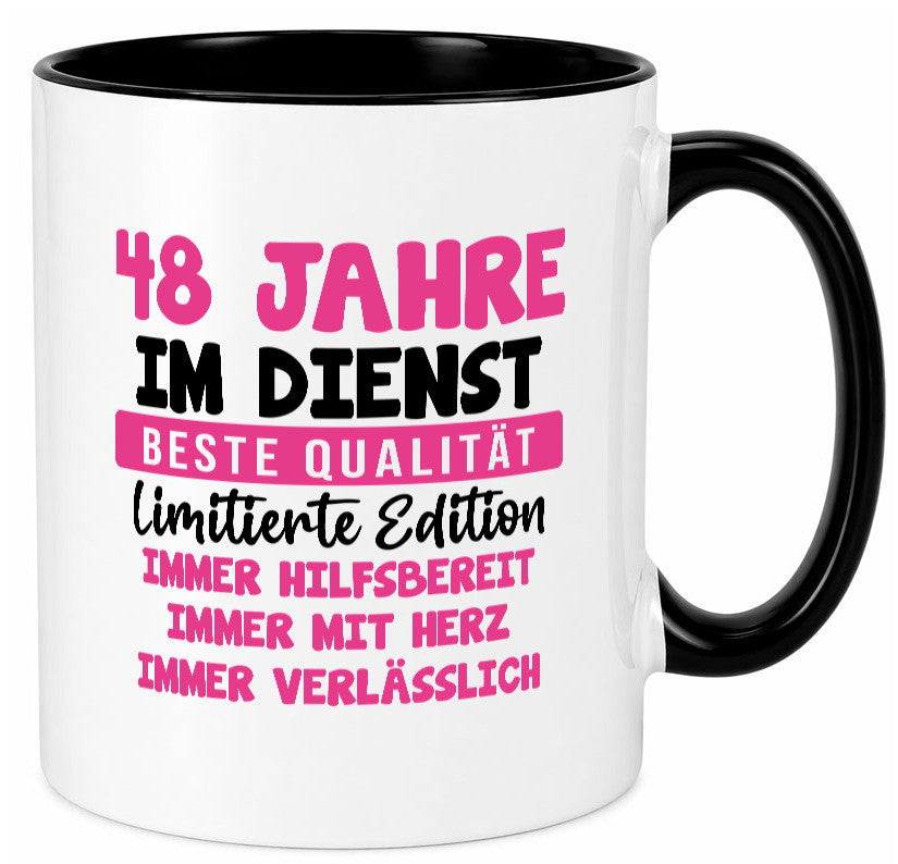 48 Jahre im Dienst | Jubiläum Arbeit v10 lustiger Spruch Geschenk Kollegen Büro Tasse