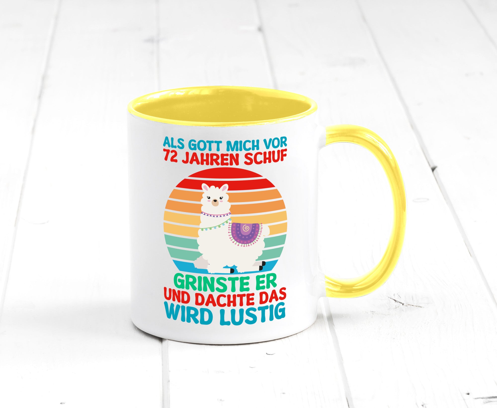72. Geburtstag | 72 Jahre Gut Schuf mich Lama Geschenkidee Humor Tasse