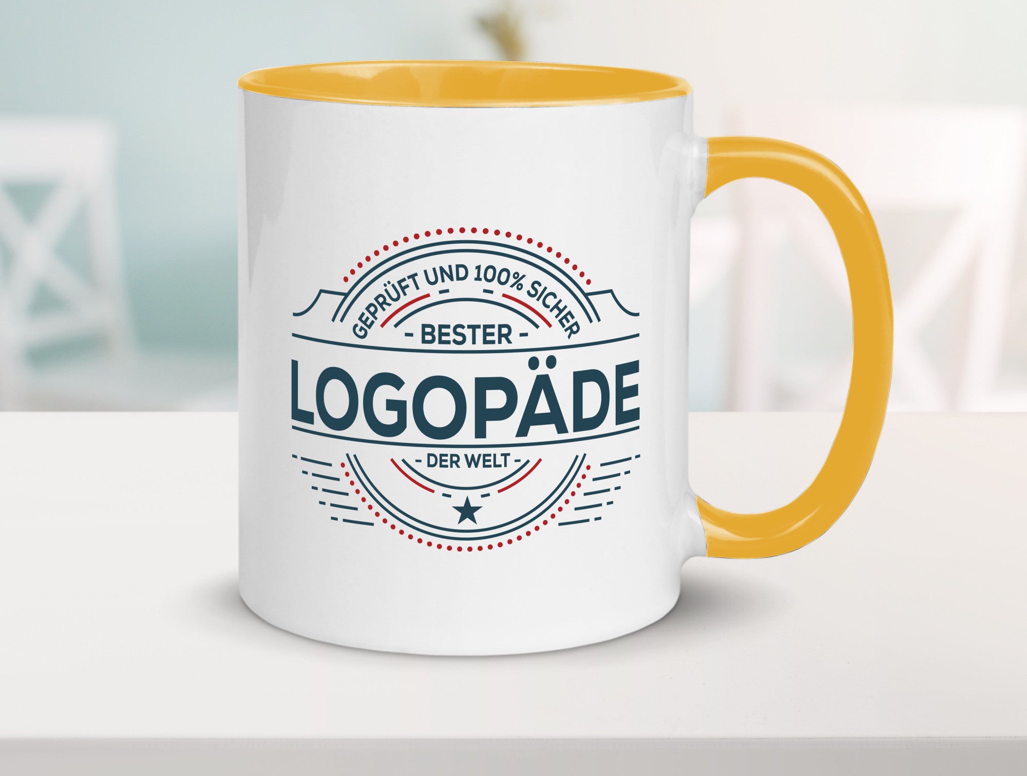Geprüft und sicher: Logopäde | Sprachtherapie Geschenkidee Humor Tasse