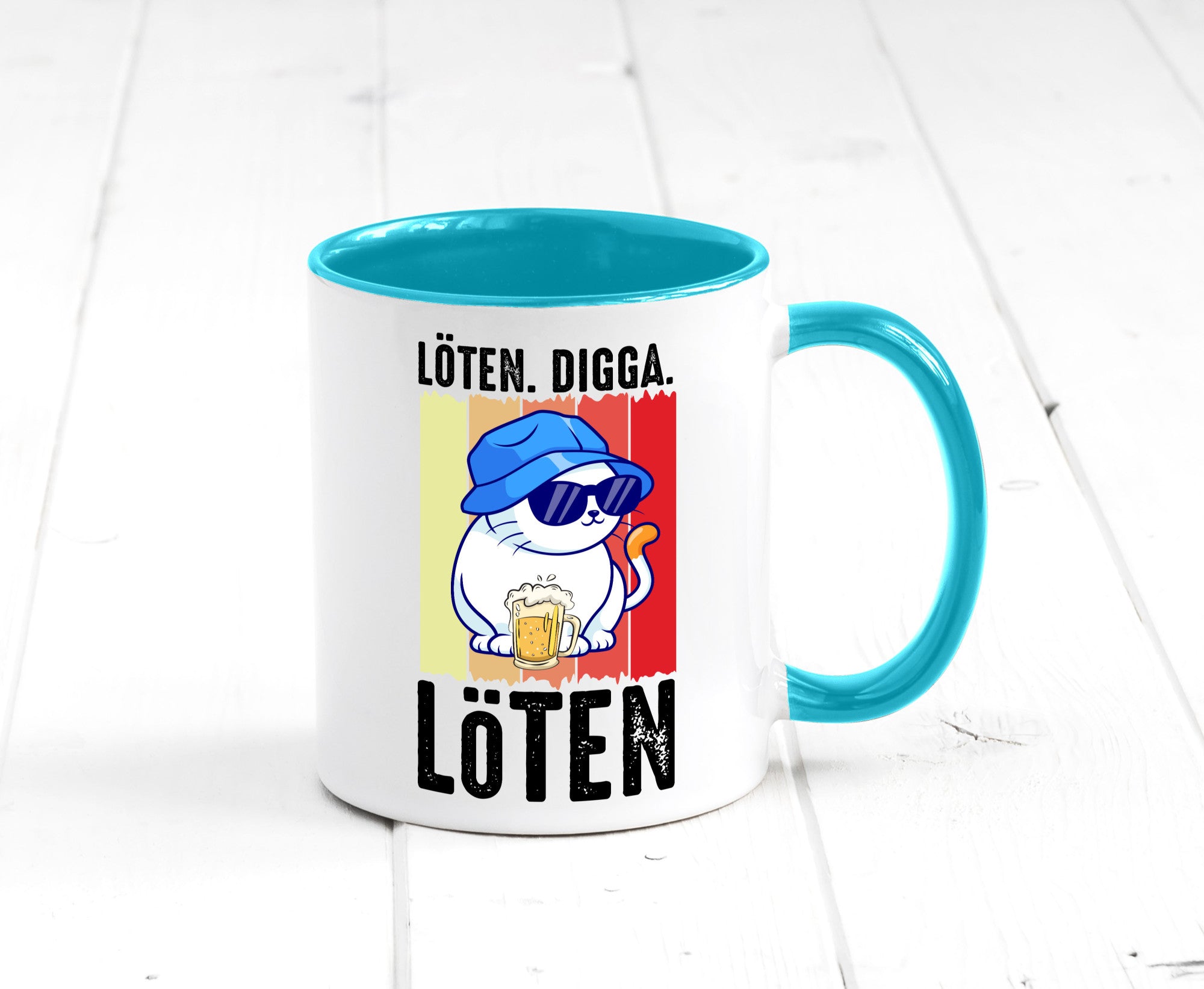 Löten Digga | Katze mit Bier Bierkatze Geschenk Tierliebhaber Humor lustiger