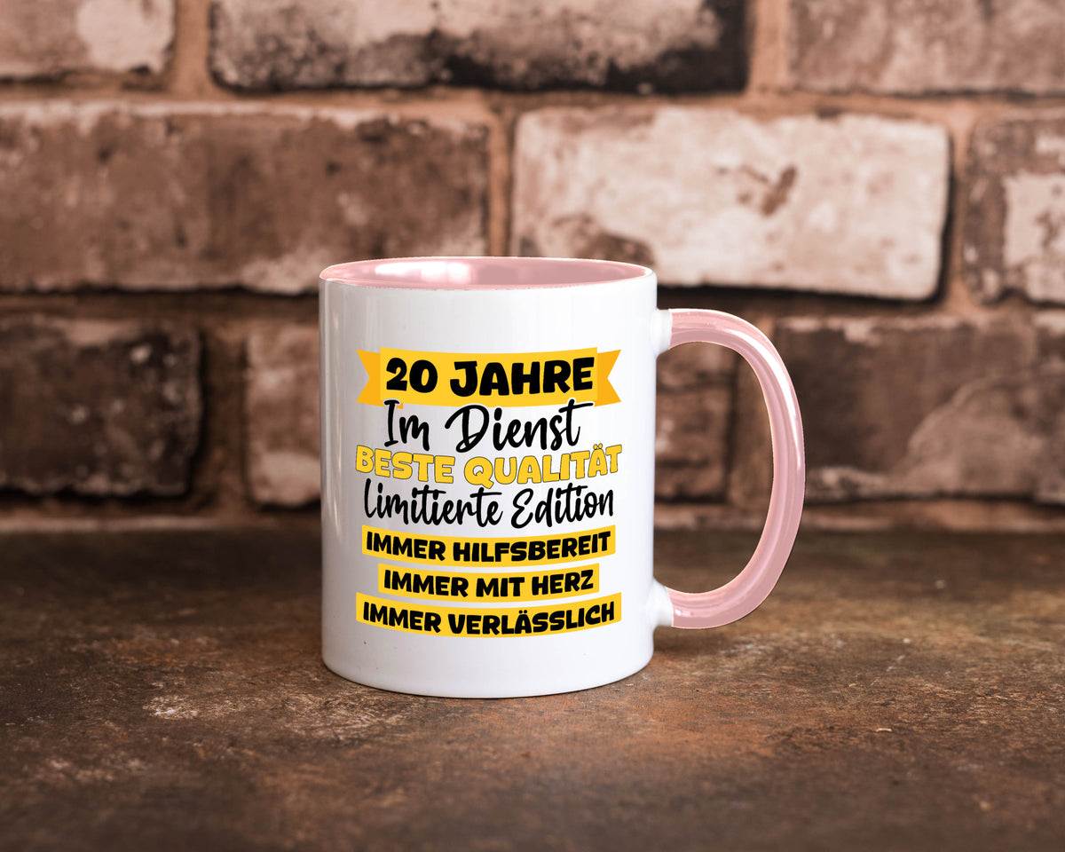 20 Jahre im Dienst | Jubiläum Arbeit v8 Geschenkidee Kollegen Büro Humor Tasse