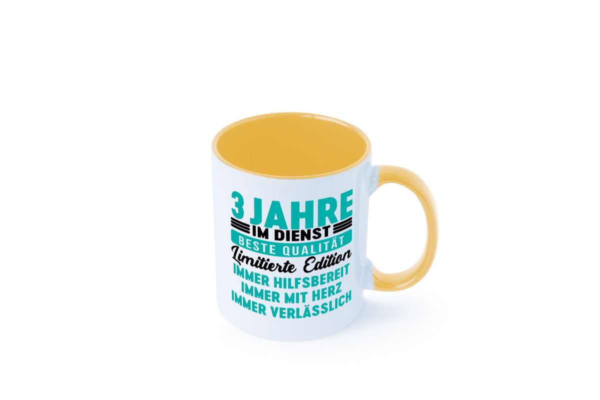 3 Jahre im Dienst | Jubiläum Arbeit v5 lustig Kollegen Büro Geschenk Tasse