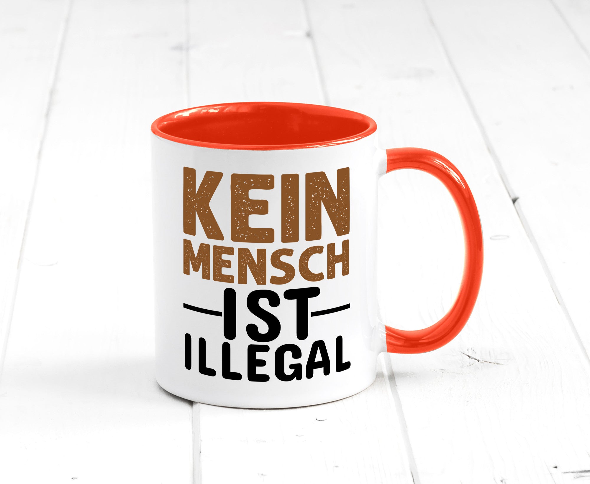 Kein Mensch ist illegal | Spruch Gleichberechtigung Humor Geschenkidee Tasse