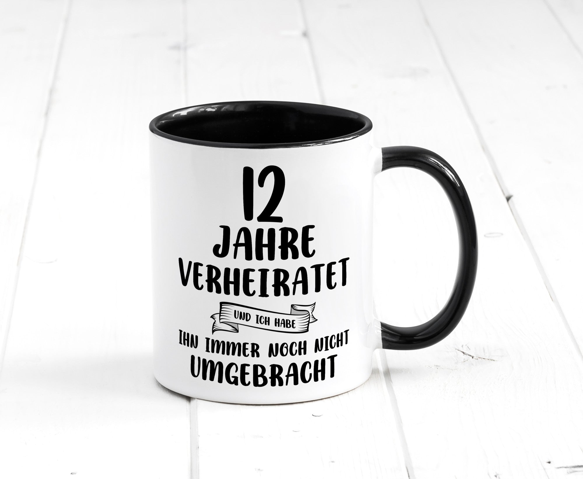 12 Jahre Verheiratet, immer noch am Leben! Geschenkidee Humor Tasse