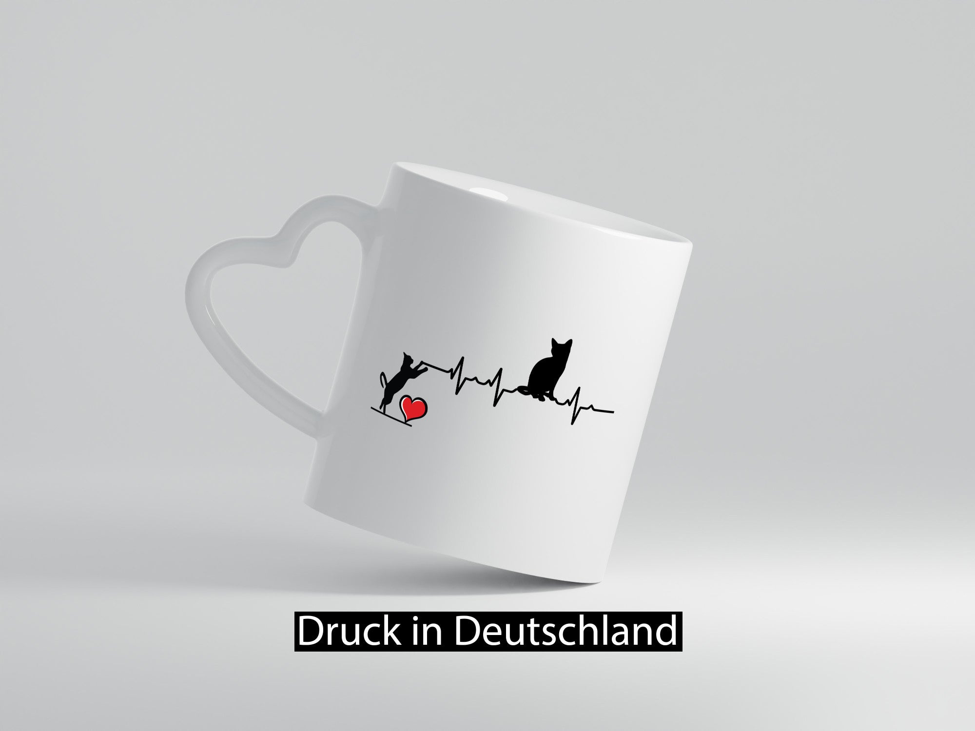 Katzen | Herz Herzschlag Humor Tierliebhaber Geschenkidee Tasse