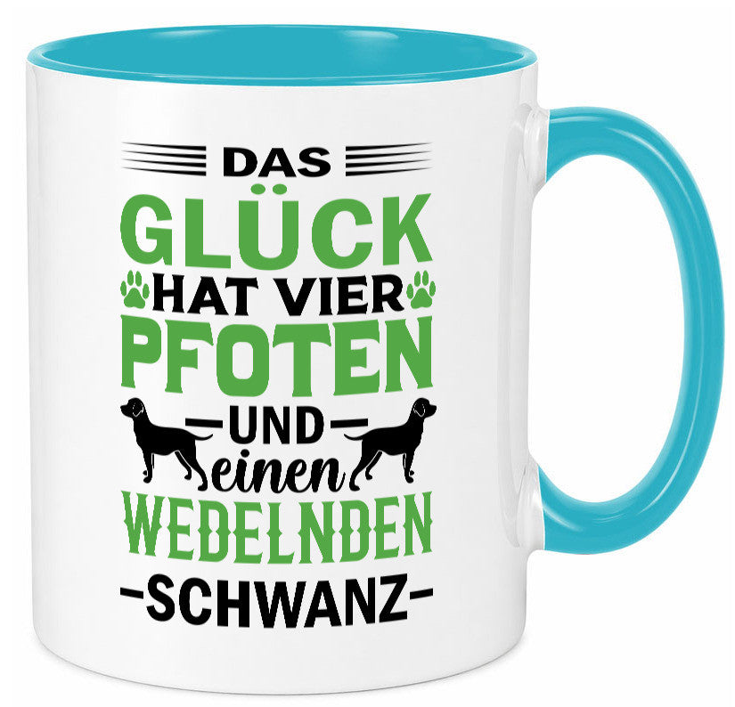 Das Glück hat 4 Pfoten | Hundeliebhaber Ich liebe Hunde Geschenk Tierliebhaber
