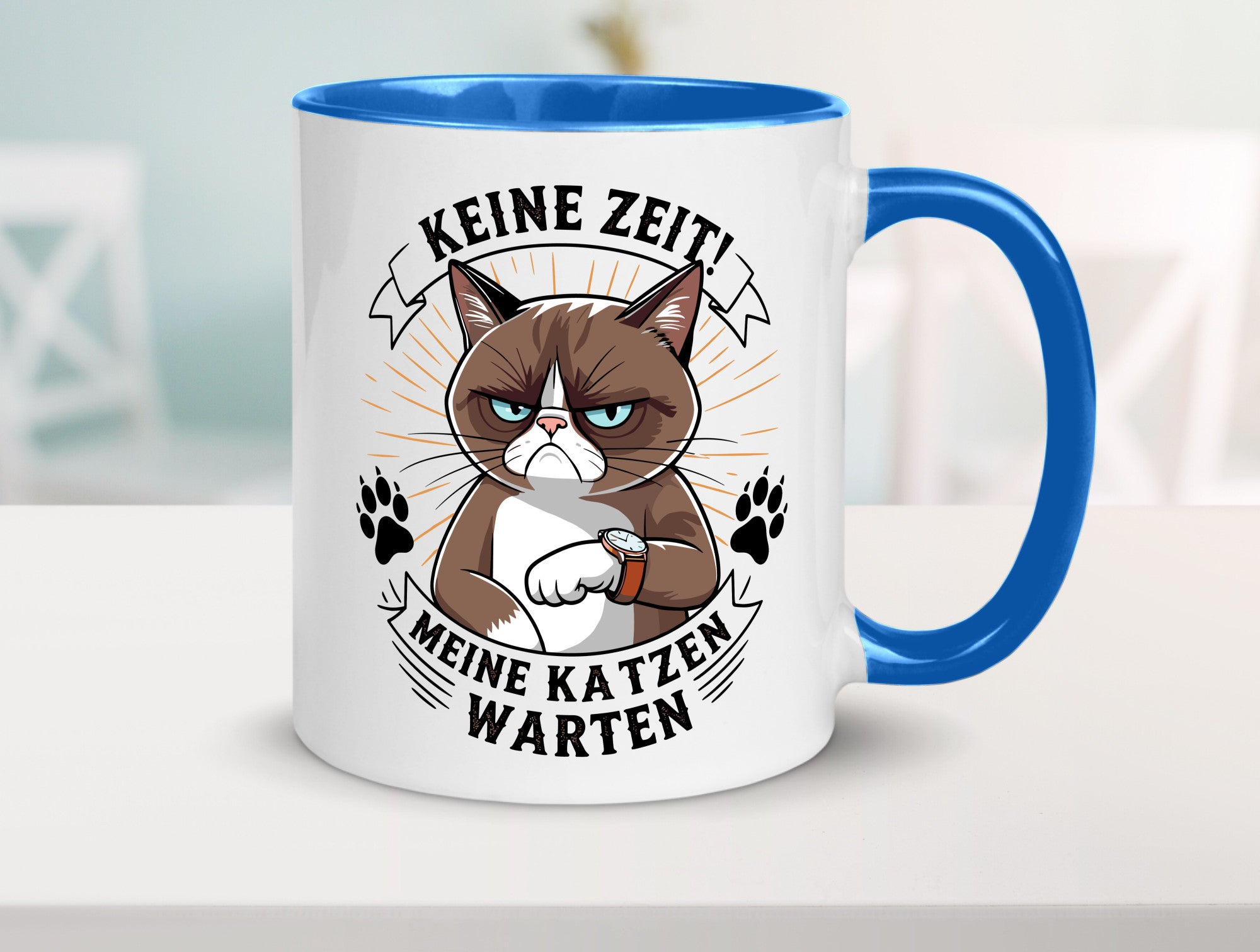 Keine Zeit meine Katzen Warten | Schwarze Katze Geschenkidee Tierliebhaber