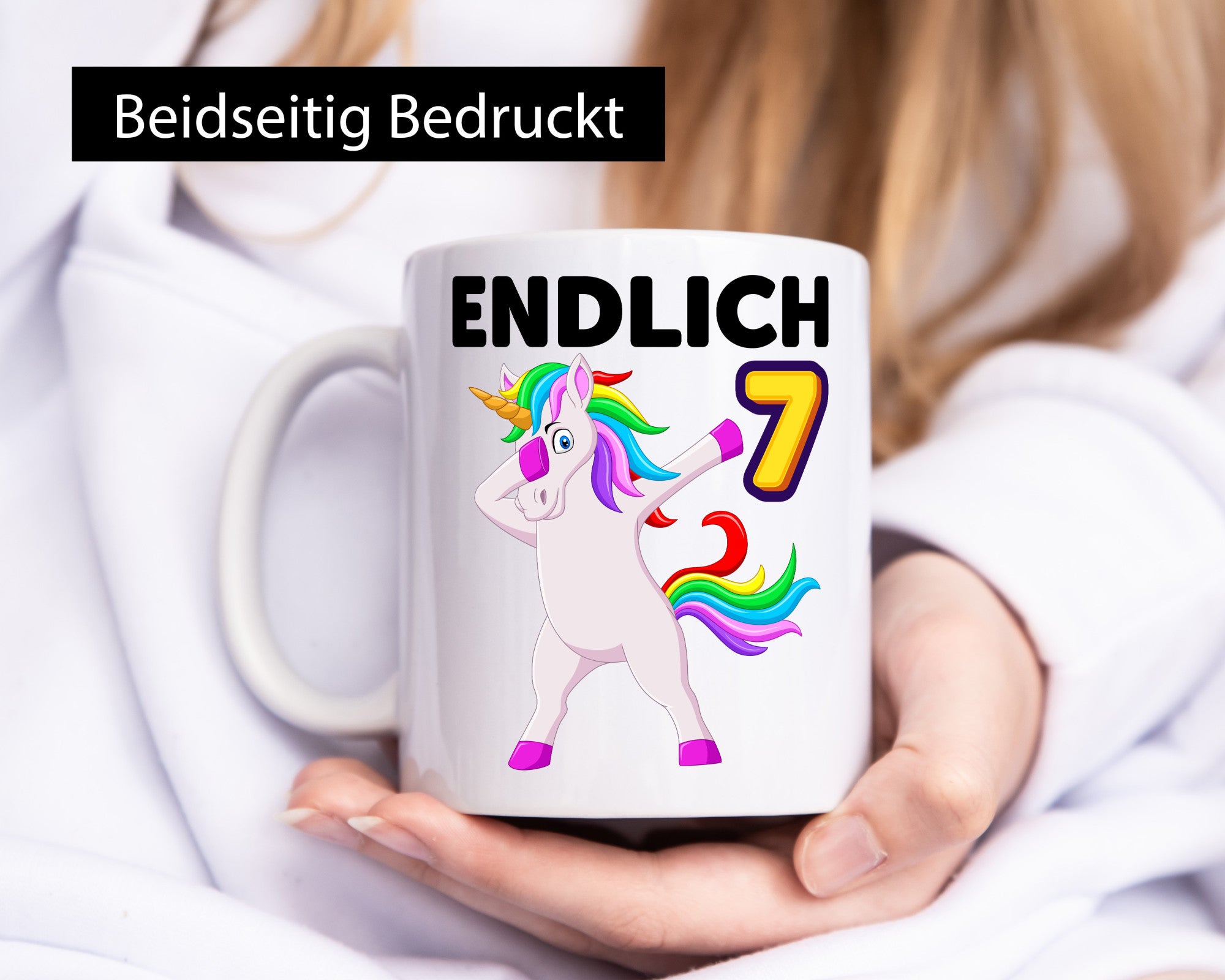 7. Geburtstag | endlich 7 Jahre Einhorn Mädchen lustiger Spruch Geschenk