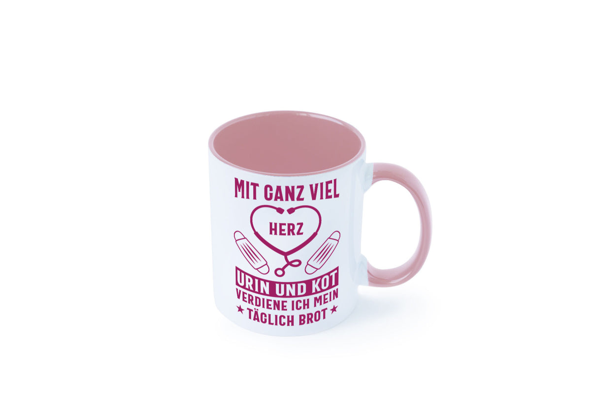 Herz, Urin, Kot, damit verdien ich mein Brot | Stethoskop Geschenk Humor Tasse
