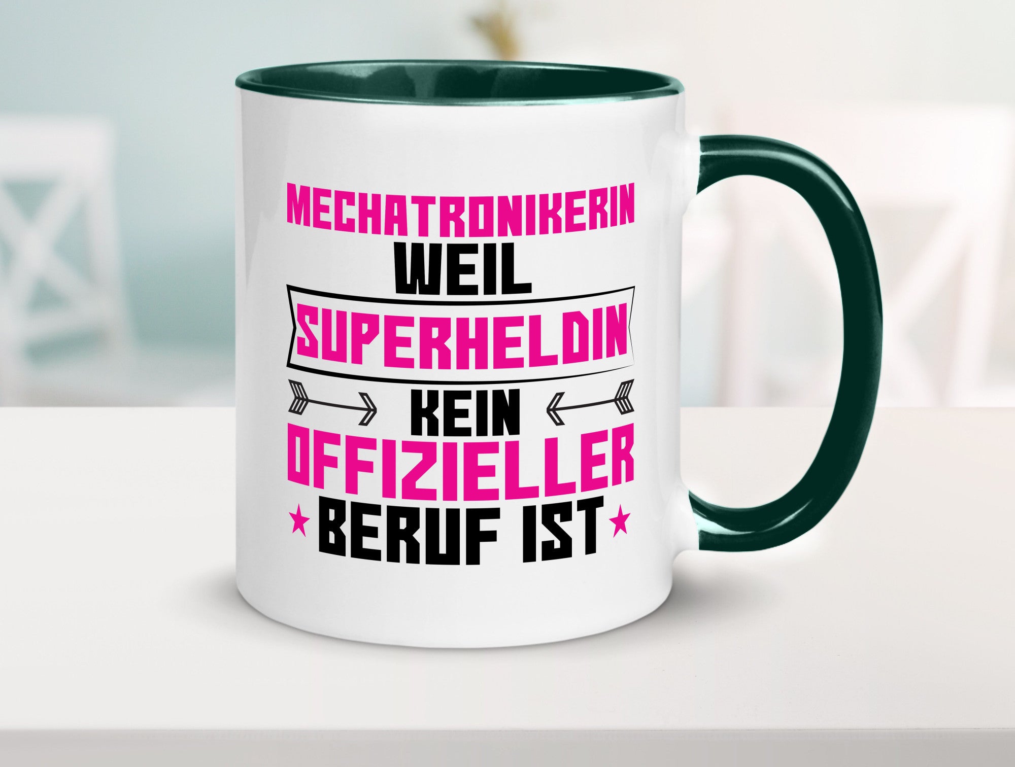Superheldin Mechatronikerin | KFZ Werkstatt Geschenkidee Humor Tasse