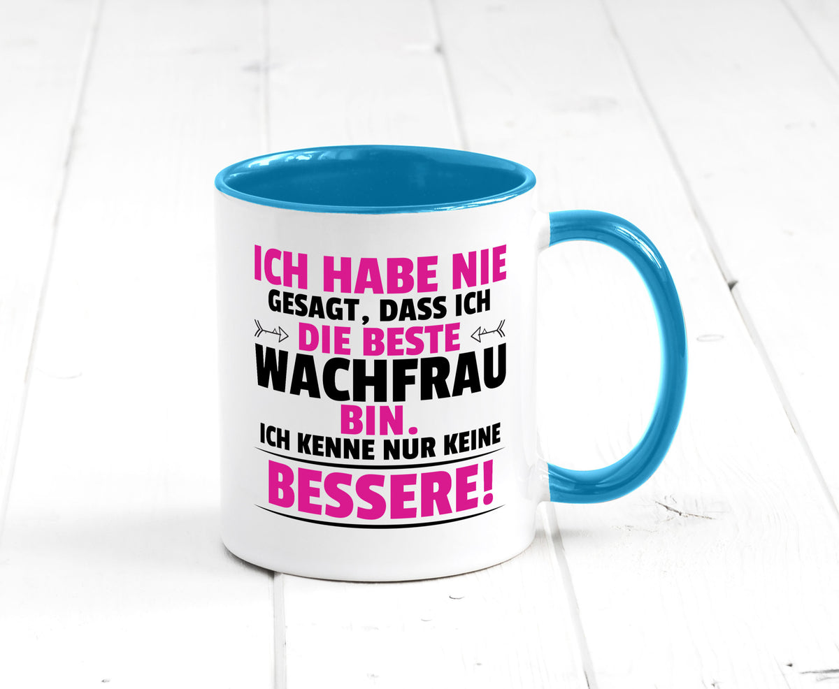 Die Beste Wachfrau | Wachpersonal Nachtwächter lustig Humor Geschenkidee Tasse