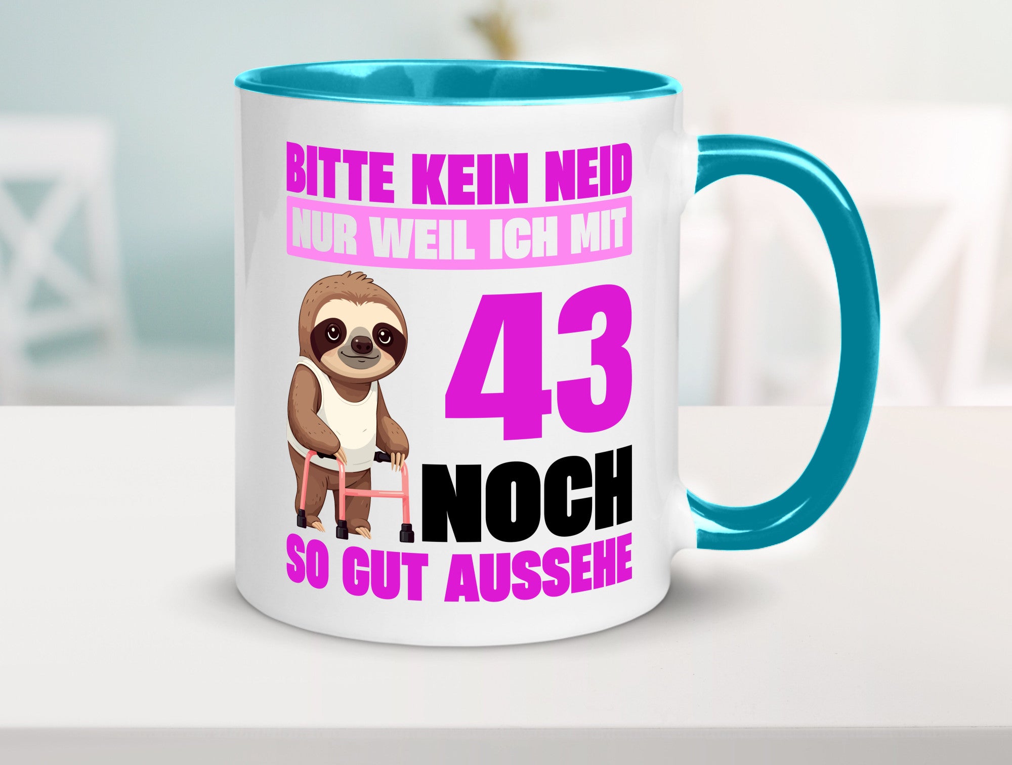 43. Geburtstag | Bitte kein neid Faultier 43 Jahre Geschenk Geschenkidee